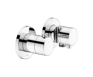 KEUCO PLAN blue Set robinetterie thermostatique UP 2 voies avec raccord de flexible et support de douche, 53953011221, Couleur: Chromé