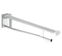 KEUCO PLAN Care barre d'appui pliante, avec distributeur de papier toilette, 850mm, 34903170837, Couleur: Aluminium argent anodisé / gris noir
