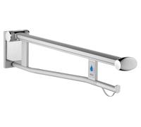 KEUCO PLAN Care Poignée de support articulée WC, version droite avec déclencheur radio, 700mm, 34903171751, Couleur: Aluminium argent-anodisé/blanc