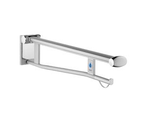 KEUCO PLAN Care Poignée de support articulée WC, version gauche avec déclencheur radio, 850mm, 34903012837, Couleur: chromé/noir-gris