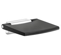 KEUCO PLAN Care siège de douche mural, sans dossier, charge max. 150kg, 14983170037, Couleur: finition aluminium / noir