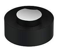 Keuco Plan couvercle en plastique 04989070137 en vrac, couvercle noir-gris, poignée finition acier inoxydable