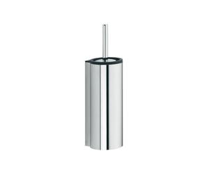 KEUCO PLAN Garniture de brosse pour WC, boîtier métallique, avec couvercle, 14964170100, Couleur: aluminium anodisé argent/noir