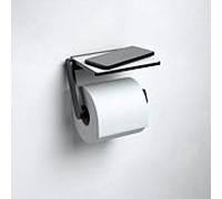 Keuco Plan Noir Selection Porte-rouleau 14973370000 avec étagère, forme ouverte, noir