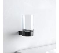 KEUCO Porte-verre PLAN 14950379000 – Verre en cristal véritable – Noir mat