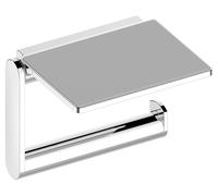 KEUCO PLAN support de papier toilette avec tablette, pivotant, 14973210000, Couleur: Finition en acier inoxydable