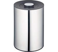 Keuco Poubelle Plan, 5 litres, Ø21 cm, H : 28,8 cm, modèle à poser, métal chromé, avec récipient intérieur et couvercle, noir, poubelle pour salle de bains