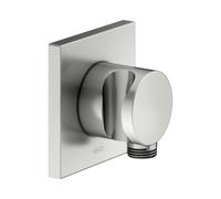 KEUCO Raccord de flexible avec support de douche, rosace carrée, 59592060002, Couleur: acier inoxydable