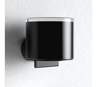KEUCO REVA Distributeur de savon liquide, verre dépoli en cristal véritable, 12852379000, Couleur: Noir Mat