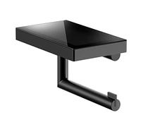 KEUCO REVA Support de papier toilette avec tablette, orientable, 12873379000, Couleur: Noir Mat