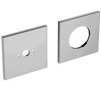 KEUCO Rosace murale surdimensionnée pour mitigeur monocommande de lavabo (2 trous) encastré, carré, chromé, 51116010092