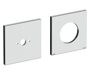 KEUCO Rosace murale surdimensionnée pour mitigeur monocommande de lavabo (2 trous) encastré, carré, chromé, 51116010092