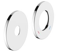 KEUCO Rosace murale surdimensionnée pour mitigeur monocommande de lavabo (2 trous) encastré, ronde, 53916010091, Couleur: Chromé