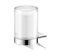 KEUCO Rose Distributeur de Savon avec gobelet satiné, 180 ML, sans perçage, métal chromé, Fabriqué en Allemagne, Rechargeable, avec kit de Collage et de vissage