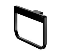 KEUCO Rose Porte-Serviette Anneau 24 cm, fermé, sans perçage, métal Noir Mat, avec kit de Collage et de vissage, Porte-Serviette à Coller ou à Visser