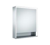 Keuco Royal Lumos armoire à glace 14301171205 650x735x165mm, argent anodisé, porte courte, charnière à gauche, tige murale