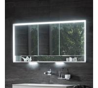 KEUCO Armoire à glace Royal Lumos 14316171304 – 1400×735×165, alu anodisé, miroir chauffant 3 portes