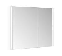 KEUCO SOMARIS Armoire de toilette encastrable 2 portes, asymétrique, avec miroir chauffant, 1000mm, 14513512201, Couleur: Blanc Mat