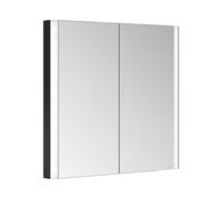 Armoire de toilette KEUCO Somaris avec éclairage intégré 14512372101 80 x 71 x 11,5 cm, noir mat, 2 portes, fixation murale, miroir chauffant