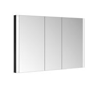 KEUCO SOMARIS Armoire de toilette encastrable 3 portes, avec miroir chauffant, 1200mm, 14514373101, Couleur: Noir Mat