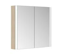 Armoire de toilette KEUCO Somaris avec éclairage 14502852100 80 x 71 x 12,7 cm, décor Eiche hell , 2 portes, saillie murale