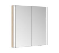 Armoire de toilette KEUCO Somaris avec éclairage 14512852100 80 x 71 x 11,5 cm, décor chêne clair, 2 portes, fixation murale