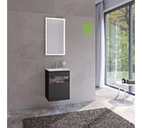 Keuco Stageline 32822970102 décor vulcanite, verre vulcanite satiné, 46x62,5x38cm, avec électricité, droite