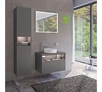 Keuco Stageline 32831290102 40 x 180 x 36 cm, Inox laqué mat satiné, Inox verre satiné, 801 portes, avec électricité, droite