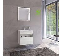 Keuco Meuble sous-vasque Stageline - 65×62,5×49 cm, décor blanc, verre blanc clair, sans électricité