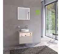KEUCO Meuble sous-vasque Stageline 32855180100 65×55×49 cm décor cachemire LED robinet à droite