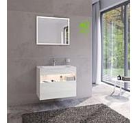 Keuco Stageline 32862300100 80 x 62,5 x 49 cm, décor blanc , verre match2 clair, avec blanc