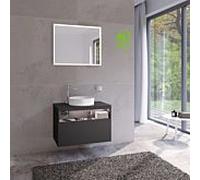 KEUCO Meuble sous-vasque Stageline 32864970100 80×55×49cm décor vulcanite verre dépoli électronique