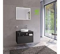 KEUCO Meuble sous-lavabo Stageline 32865970000 80×55×49 cm décor vulcanite verre satiné droite