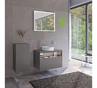Keuco Stageline armoire centrale 32811290002 40 x 78,2 x 36 cm, Inox laqué mat satiné, Inox verre satiné, 2000 porte, charnière à droite