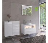 Keuco Stageline armoire centrale 32812300000 80 x 78,2 x 36 cm, décor blanc , blanc verre clair, 2 portes