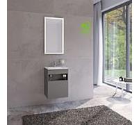 Keuco Stageline Inox laqué mat satiné, Inox verre satiné, 46x62,5x38cm, sans électricité, gauche