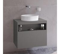 KEUCO Meuble sous-vasque Stageline 32853290000 65x55x49 cm Inox/verre satiné sans électricité