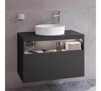 KEUCO Meuble sous-vasque Stageline 32865970100 80×55×49 cm décor vulcanite, électronique, trou droit
