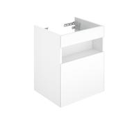 KEUCO STAGELINE Meuble sous-lavabo, 1 porte, charnières à droite, 460x625x380mm, avec éclairage LED, 32822300102, Corps/Avant: Blanc décor mat / Blanc verre
