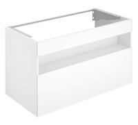 KEUCO STAGELINE Meuble sous-lavabo, 1 tiroir frontal, 1000x625x490mm, avec éclairage LED, 32872290100, Corps/Avant: Laque Inox satinée / Verre Inox satiné