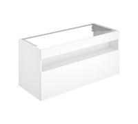 KEUCO STAGELINE Meuble sous-lavabo, 1 tiroir frontal, 1200x625x490mm, 32882290000, Corps/Avant: Laque Inox satinée / Verre Inox satiné