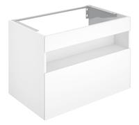 KEUCO STAGELINE Meuble sous-lavabo, 1 tiroir frontal, 800x625x490mm, avec éclairage LED, 32862300100, Corps/Avant: Blanc décor mat / Blanc verre