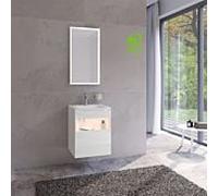 Keuco Stageline meuble sous-lavabo 32842300100 50 x 62,5 x 49 cm, décor blanc , verre match1 clair, avec blanc
