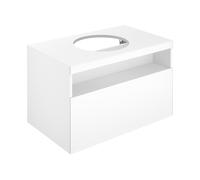 KEUCO STAGELINE Meuble sous-lavabo pour vasques à poser, 1 tiroir frontal, 800x550x490mm, sans trou pour robinet, avec éclairage LED, 32863180100, Corps/Avant: Cachemire Dekor matt / Cachemire Glas