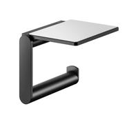 KEUCO Support de Papier Toilette en métal Noir Mat revêtu par pulvérisation - Support antidérapant pour Rouleau de Papier Toilette pour Salle de Bain et WC d'invités - Plan Black Selection