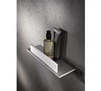 KEUCO EDITION 400 Tablette de douche avec raclette en verre, aluminium anodisé argent / blanc, 11559170000