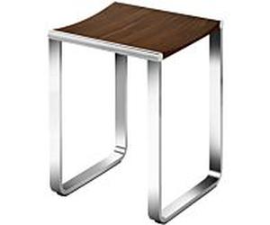 Keuco Tabouret Elegance chrome, placage noyer, ne convient pas pour la douche