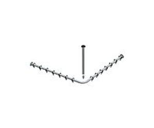 Keuco Tringle de rideau de douche set Plan 14936010800 pour douche carrée 80 x 80 cm, chrome