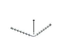 Keuco Tringle de rideau de douche set Plan 14936070800 pour douche 80 x 80 cm, acier inoxydable / gris noir