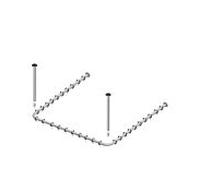 Keuco Brausevorhangstangen set Plan 14940071200 pour douche 120 x 120 cm, acier inoxydable / gris noir